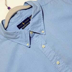 NEW Ralph Lauren Men's Feather Weight‎ Twill Light Blue Shirt Size 3XB Perfect